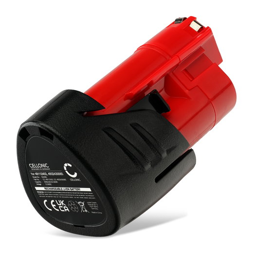 Batterie 12V, 2000mAh, Li Ion pour Milwaukee C12 FM / M12 BD / M12 IR / M12 TLED - 48-11-2402, 48-11-2412, 48-11-2440, 4932352664, 4932430065, 48112402, 48112412, 48112440, 49M12 B3 XC, M12 B4 XC, M12 B4 XC batterie de rechange pour outils électroportatifs