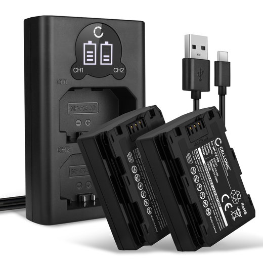 2x Batterie NP-FZ100 1600mAh + Chargeur Double BC-QZ1 pour Sony Alpha 7 IV, A6700, A6600, A7S III, Alpha 9, A9
