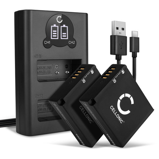2x Batería para cámaras - BP-DC15 BP-DC15-E BP-DC15-TK BP-DC15-U 980mAh + Cargador Doble BC-DC15 BC-DC15-E Batería de repuesto