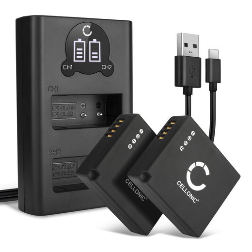 2x Camera batterij voor Leica D-LUX Typ 109, Leica D-LUX 7 - BP-DC15 BP-DC15-E BP-DC15-TK BP-DC15-U Vervangende batterij 730mAh + Dubbele Oplader BC-DC15 BC-DC15-E oplaadkabel, batterij reserve accu