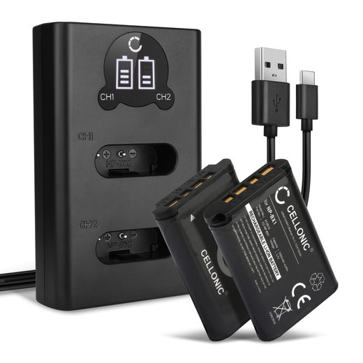 2x Akku + Tupla Laturi kameraan Sony RX100 FDR-X3000 RX1 DSC-HX400V - NP-BX1 NPBX1 (1090mAh, 3.7V) tuotemerkiltä CELLONIC