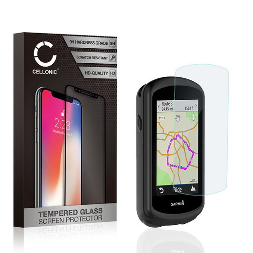 Bakhölje + Skärmskyddsglas för Garmin Edge 1030 / Edge 1030 Plus - Silikon, svart fodral skyddsskal