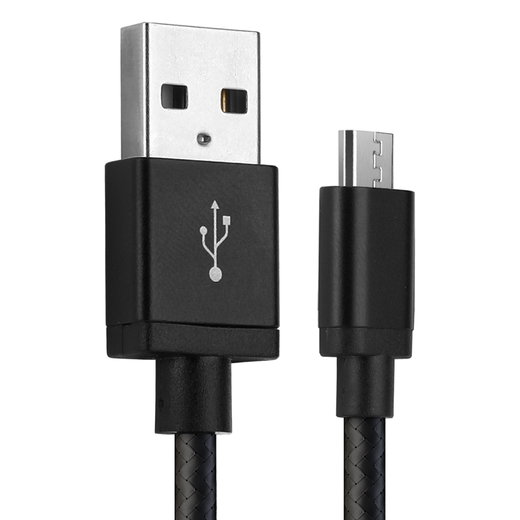 USB-kaapeli navigaattoriin BMW Navigator 6 - 2A, 1m latausjohto. Musta Nylon kaapeli