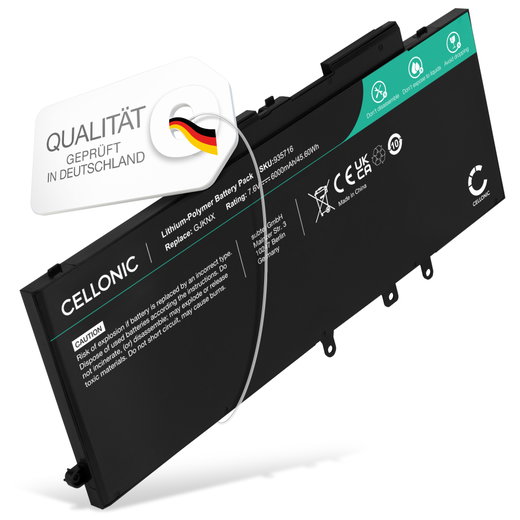 Akku für Dell Latitude 5490, 5580, 5480, 5590, 5290, 5491, 5280, E5580, Precision 3520, 3530, GJKNX, 5YHR4 Laptop - 6000mAh 7.6V 