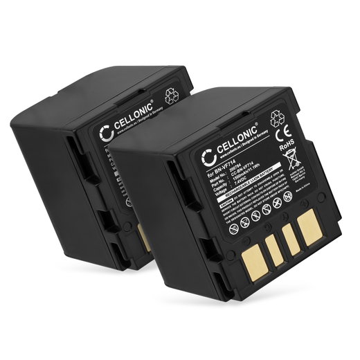 2x Battery for JVC GZ-D240, GZ-D270, GZ-DF420, GR-D240, GR-D270, GR-D290, GR-DF420, GR-X5 BN-VF714 (1500mAh, 7.4V) from CELLONIC