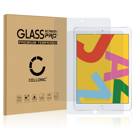 2x CELLONIC Screen Protector for Apple iPad 10.2 2019, 2020, 2021 (7th, 8th, 9th Gen) Tablet Screen Cover Film - 3D Full Cover 0,33mm Full Glue 9H Tempered Glass Display Screen Guard Crystal Clear
