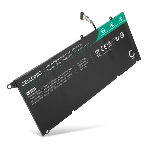 Battery for Dell XPS 13 9350, XPS 13 9343, XPS 13D-9343, 90V7W, JD25G, JHXPY, 0N7T6 7.4V 6100mAh from CELLONIC