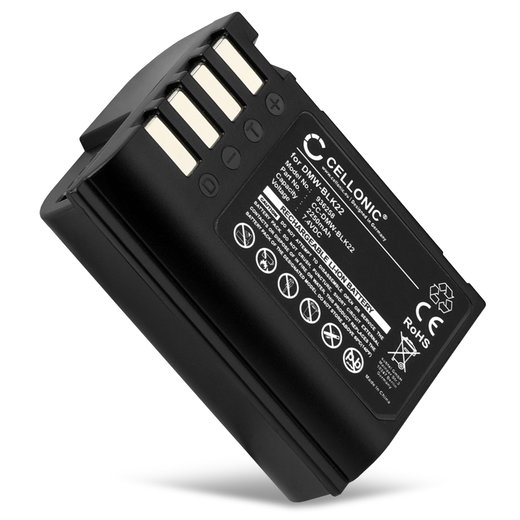 Batterij voor Panasonic Lumix G9, GH5S, DC-S5, DC-GH6, DC-G9 II, DMW-BLK22 DMW-BLK22 Accu (2250mAh, 7.4V) van CELLONIC
