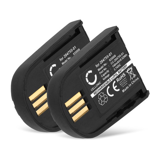 2x Batterie Plantronics Savi W740, 440, 740, W440, WH500, W745, W440-M, W740-M, WH500A, WH500A 204755-01, 82742-01, 84598-01 (140mAh, 3.7V) de CELLONIC