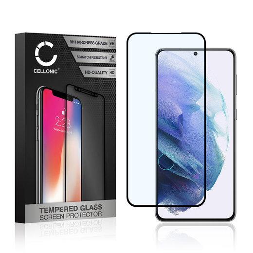 Screen Protector for Samsung Galaxy S21 Plus (SM-G996) Phone Screen Cover - 3D Full Cover 0,33mm Full Glue 9H Tempered Glass Smartphone Display Screen Guard Black