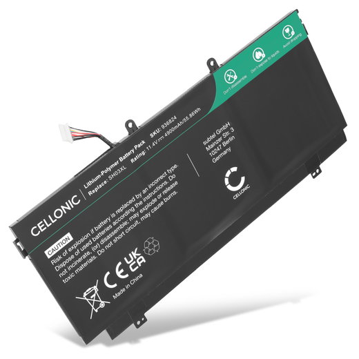 Batería HP para ordenador portátil HP Spectre X360 13-W0 Series, X360 13-AC Series, Envy 13, SH03XL, SH03057XL 4900mAh 11.4V  de CELLONIC