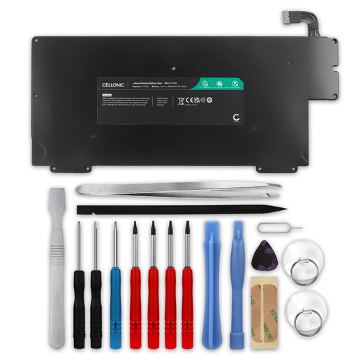 Battery for Apple MacBook Air 13 - A1237, A1304, A1245 7.4V 4800mAh + Tool-kit from CELLONIC