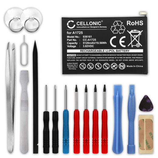CELLONIC Replacement Tablet Battery for Apple iPad mini 5 (2019) - A2124, A2126, A2133 + 17-Tool Tablet Repair Kit - A1725 5120mAh