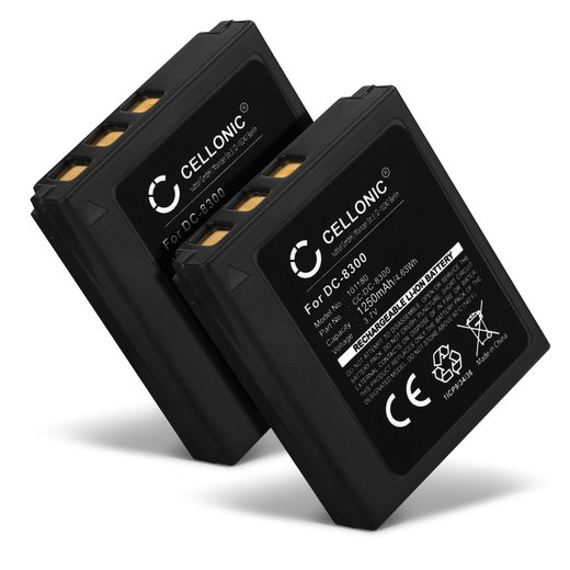 2x Battery for Traveler DC-8600 DC-XZ6 DC-8300 DC-8600 DC-X5 DC-8500 Maginon DC-8300 DC-8600 DS-8330 02491-0028-01 (1250mAh, 3.7V) from CELLONIC