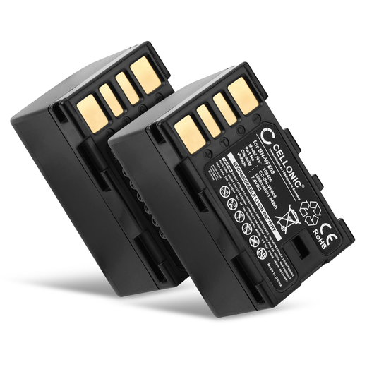 2x Batería para cámaras JVC GC-PX100, GZ-HM200, GZ-MG330, GY-HM100, GR-D728, BN-VF808, N-VF823 1500mAh 3.6V - 3.7V de CELLONIC