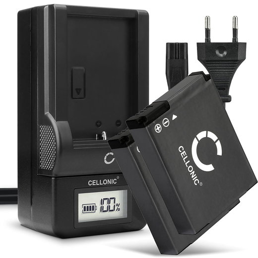 2x Accu voor GoPro HD Hero 2, HD Hero, Hero camera - AHDBT-002 AHDBT-001 ABPAK-0014 1100mAh + Oplader Vervangende batterij fototoeste, oplader, oplaadkabel