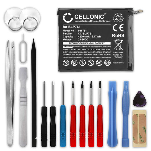 Batteria CELLONIC BLP761 per OnePlus 8 Ricambio da 4200mAh + Set di strumento Sostituzione facile con utensili adatti e duraturi