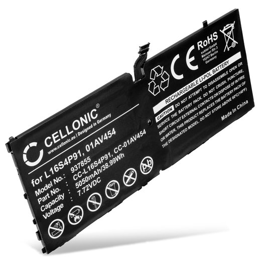 Batteria L16S4P91, L16L4P91, 5B10W13919 compatibile con Lenovo Thinkpad X1 Tablet 3rd Gen Ricambio da 5050mAh per tablet pc -Sostituzione di lunga durata