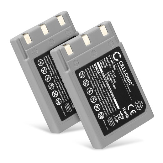 2x Batería para Konica Minolta DiMAGE G500 G600, Digital Revio KD-500Z KD-420Z KD-400Z NP-500 NP-600 DR-LB4 (850mAh, 3.7V) de CELLONIC