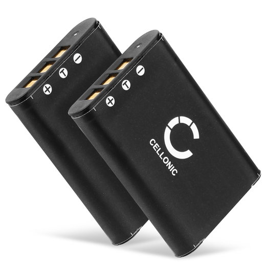 2x Batteria D-LI78 per fotocamera Pentax Optio M50, Optio M60, Optio S1, Optio V20, Optio W60, Optio W80 Affidabile ricambio da 600mAh, marca CELLONIC