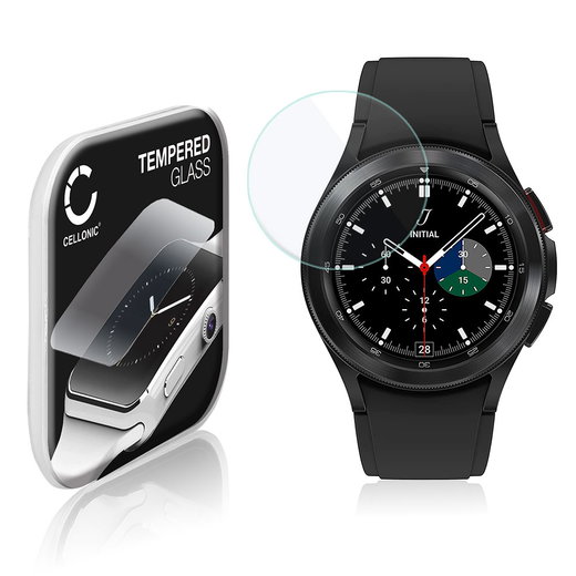 Näytönsuojalasi älykelloon Samsung Galaxy Watch 4 Classic - 42mm (SM-R880, SM-R885) - 2.5D, 9H, 0,33mm, Full Glue - Läpinäkyvä älykellon suojalasi