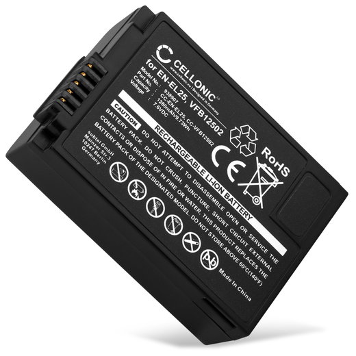 EN-EL25, VFB12502 Ersatz Akku für Nikon Z fc / Z 50 / Z 30 - Kamera Ersatzakku - Kameraakku 1280mAh, Batterie