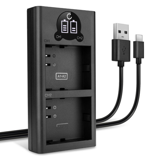 Cargador doble USB A-2 para A-1 - Cargador doble para Arlo Pro 2, Arlo Pro, Arlo Go (VMA4410 / VML4030) Baterías para cámaras, cable de carga, fuente de alimentación
