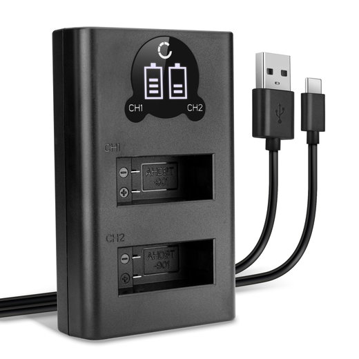 Chargeur double USB (AHDBT-901) pour GoPro Hero 9, Hero 10, Hero 11 + 1m + Câble USB de CELLONIC