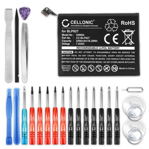 Ersatz Akku für OnePlus 9 Pro Handy / Smartphone - Ersatzakku BLP827 2200mAh + Werkzeug-Set, Handyakku