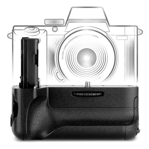 Empuñadura cámaras VG-C2EM para Sony Alpha A7 II, 7R II - Empuñadura vertical con disparador y compartimento para baterías NP-FW50 de CELLONIC