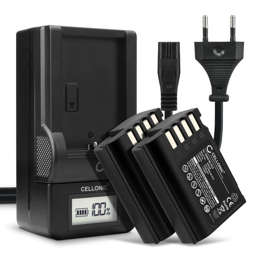 2x Batterie pour Panasonic Lumix G9 GH5 II GH5S DC-GH5 II DC-GH6 DC-S5 II DC-S5 IIX DC-G9 II DMW-BLK22 (2250mAh, 7.4V) + Chargeur de CELLONIC