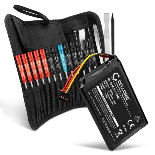 Batteria CELLONIC AHA11111008 VFAD VF6P per navigatore GPS TomTom Go 6250, Go 6200, Go 6100, Go 6000, Go 5000 Affidabile ricambio 1100mAh + Set di strumenti 23pz compatibile al 100%