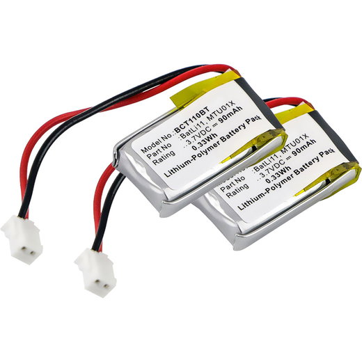 2x Ersatzakku BatLi11 - Ersatz Akku für Intercom Logisty D5131 / L5131 / L5141 / L5142 BatLi11 - Zusatzakku 90mAh, Batterie