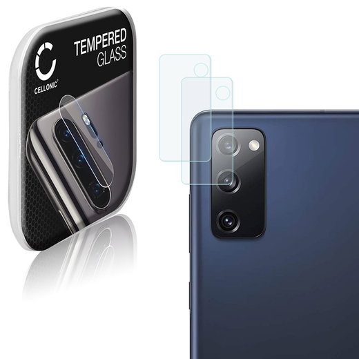 2x Vetrino protettivo CELLONIC per lenti di fotocamera del telefono smartphone Samsung Galaxy S20 FE (SM-G781) pellicola 9H 0,33mm Full Glue Trasparente
