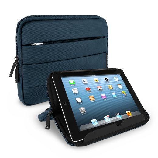 CELLONIC Universal Protective Tablet Sleeve Case with Stand for 10.1 Inch Tablets Nylon Anti-Shock Bubble Padding Water Repellent Shockproof Slim Cover Bag - Blue