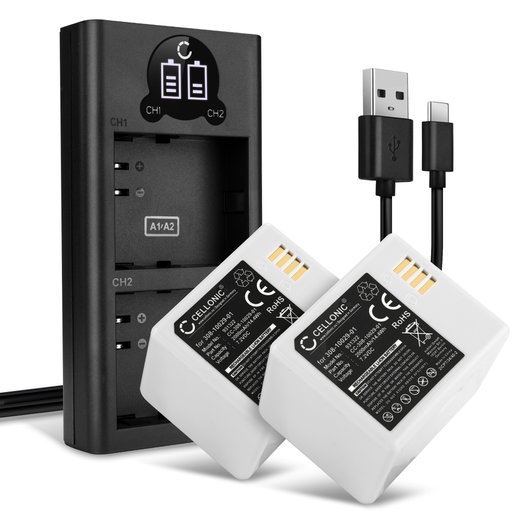 2x Arlo A-1, A-1B Battery for Arlo Pro 2, Arlo Pro 1 CCTV Security Camera 2000mAh Battery Replacement + Dual Charger 