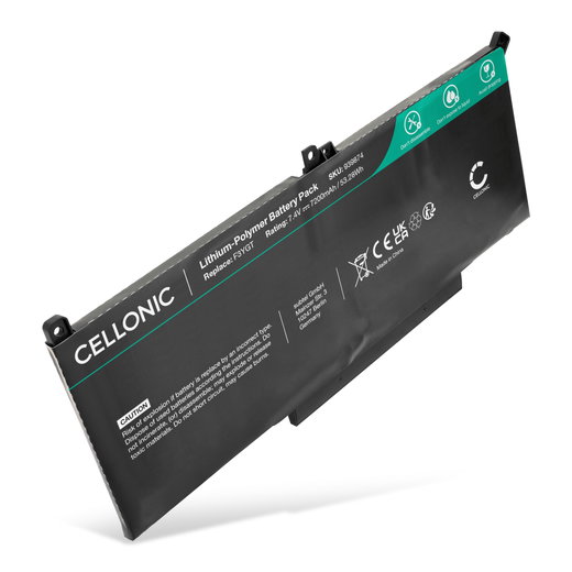 Batteri för Dell Latitude 14 7490, 7480, Latitude 13 7390, 7380, Latitude 12 7290, 7000, E7480, F3YGT 7.4V 7200mAh från CELLONIC