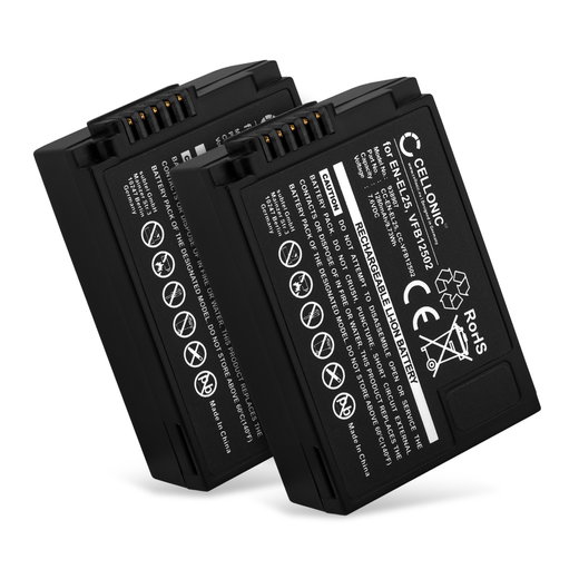 2x Batterie 1280mAh pour appareil photo Nikon Z 50, Z fc - Remplacement modèle EN-EL25, VFB12502