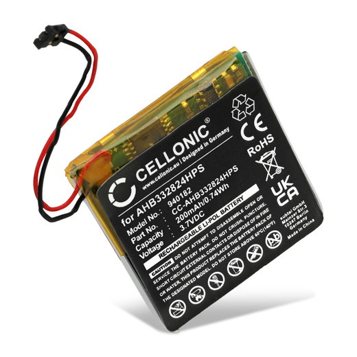 Akku älykelloon TomTom Adventurer / Golfer 2 / Runner 1, 2, 3 / Spark Cardio Music GPS - 200mAh, 3.7V, AHB332824HPS vaihtoakku