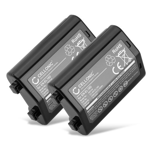 2x Batteria per Nikon D6, Nikon Z 9 EN-EL18D (3500mAh, 10.8V) marca CELLONIC