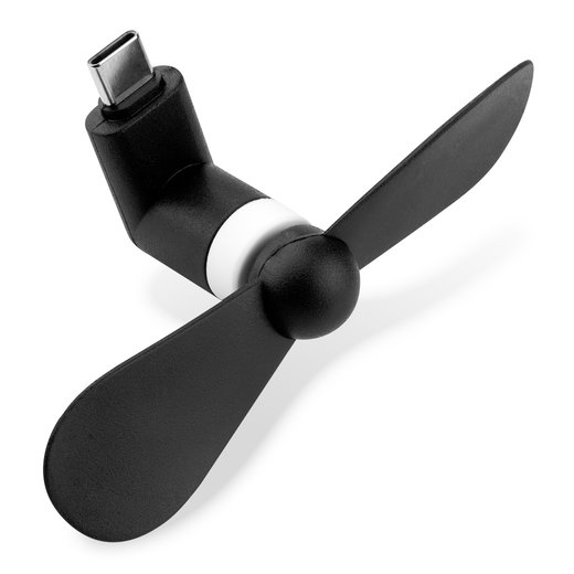 CELLONIC USB C Phone Fan for Smartphone, Mobile Phone, Tablet, Switch - Cute & Powerful Type C OTG Plug In Mobile Fan - Mini, Portable Travel Fan - Black