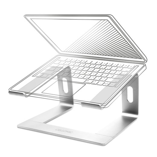 CELLONIC Support universel pour notebooks, laptops et ultrabooks - Tablette surélevée ergonomique réglable et refroidissante en aluminium léger de 26 cm