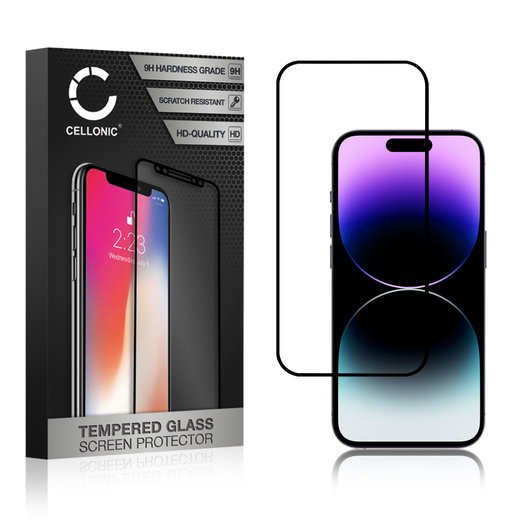 Protection d'écran en verre Apple iPhone 14 Pro (3D Case-friendly, 9H, 0,33mm, Full Glue) Verre trempé