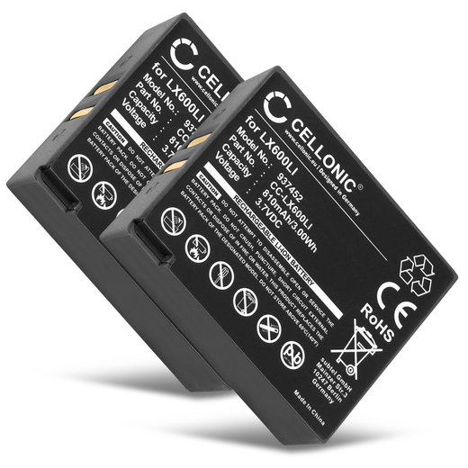 2x Batterie LX600LI 810mAh pour casque audio Eartec UltraLITE, HUB