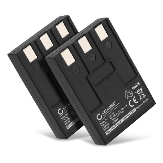 2x Batterie pour Canon Digital IXUS II, Digital IXUS i, Digital IXUS 750,Digital IXUS 700, NB-3L 750mAh de CELLONIC