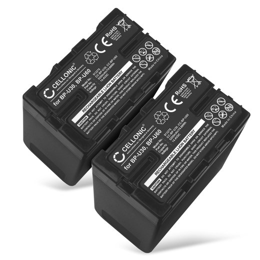 2x Batteria per Sony PXW-FS7, PXW-FS7M2, PMW-EX1r, PXW-FS5K, PXW-FS5, PMW-300K1 BP-U30 BP-U35 BP-U60 BP-U70 BP-U90 (5200mAh, 14.4V) marca CELLONIC