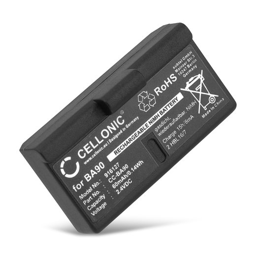 Akku kuulokkeisiin Sennheiser Audioport A1, HDE, HDI, RI, E90 Set90, E180 Set180 - 60mAh, 2.4V, BA90, BA 90, E 180 vaihtoakku