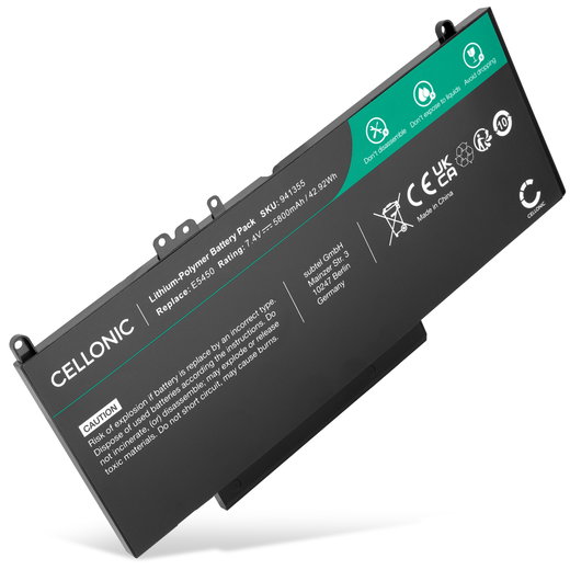 Batteri för Dell Latitude E5550, E5450, E5250, 3160, 3150 7.4V 5800mAh från CELLONIC