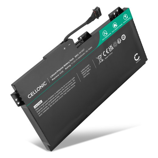 Batería HP para ordenador portátil HP ZBook 17 G3 Series, AI06XL, AI06096XL, 808397-421 8400mAh 11.4V  de CELLONIC