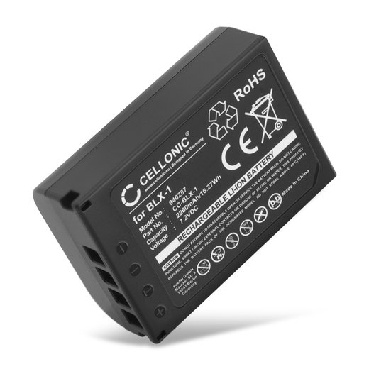 2x Batterie 2260mAh pour appareil photo Olympus OM System OM-1 - Remplacement modèle BLX-1